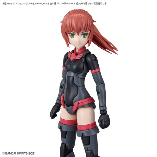 30MS Option Hair Style Parts Vol.2 All 4 Types Ponytail Hair 2 Red 2 Bandai