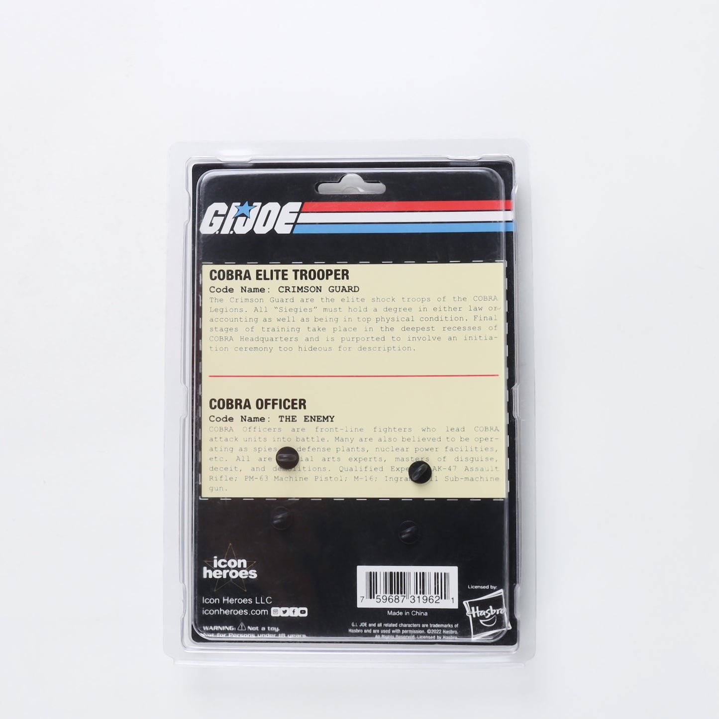 Icon Heroes G.I. Joe - Crimson Guard x Cobra Officer Retro Pin Set