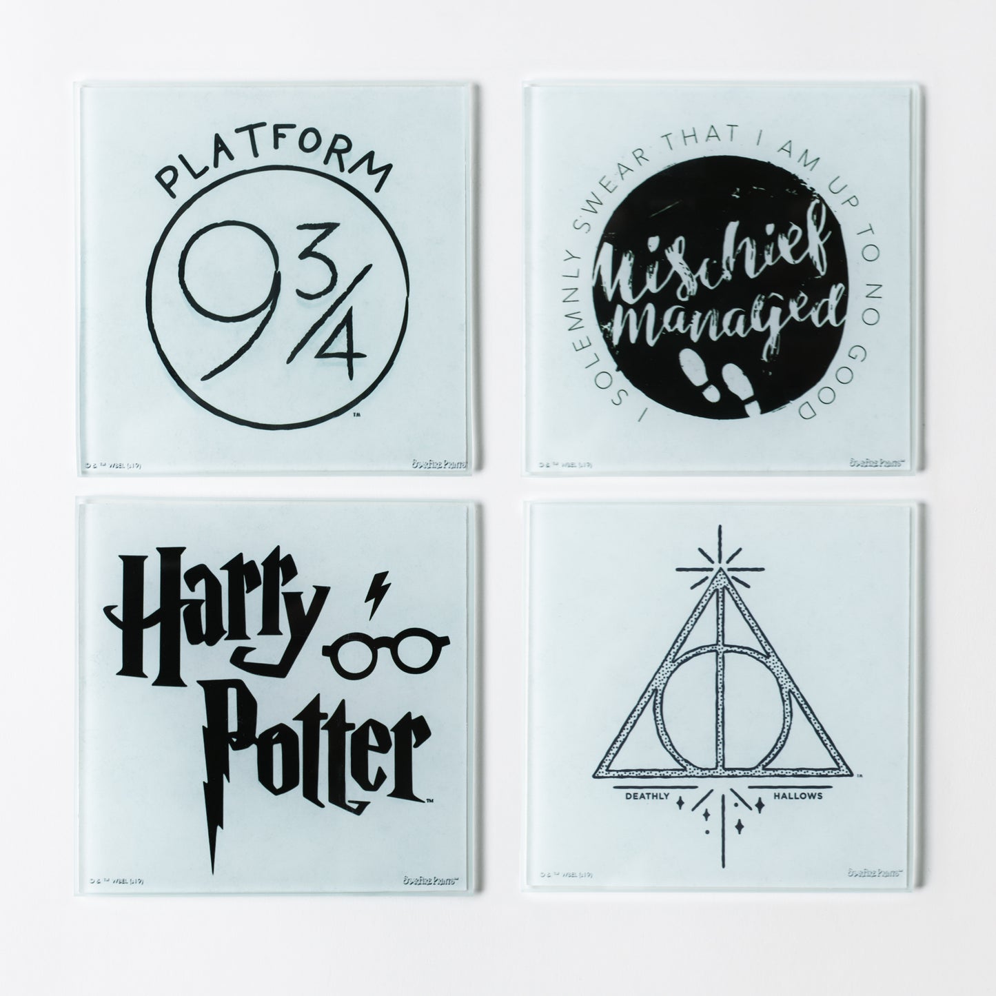 Trend Setters World of Harry Potter "Symbols" StarFire Prints Glass Coaster Set