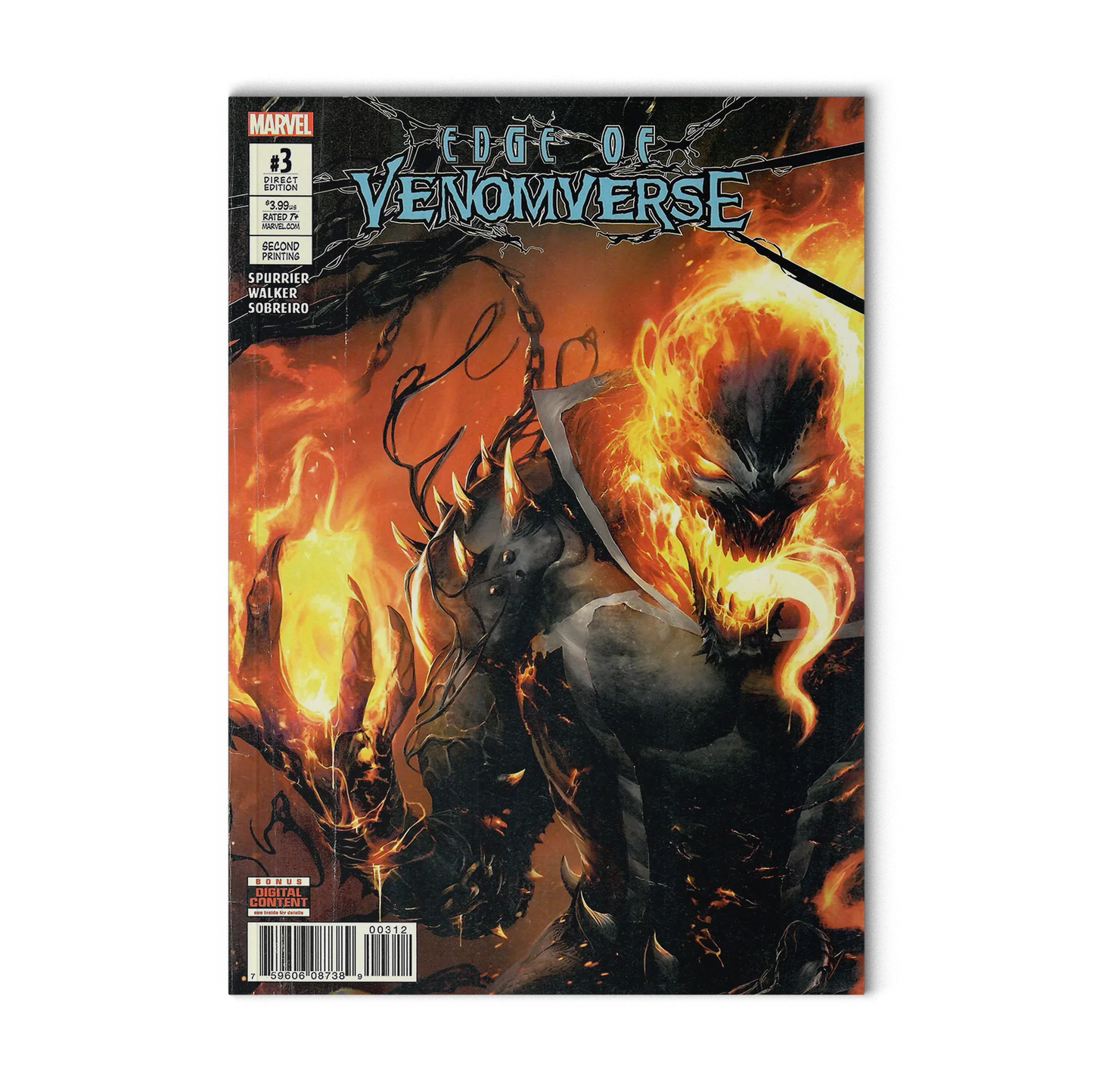 Edge of Venomverse #3 - Venomized Ghost Rider FA - Ghost Rider with Symbiote