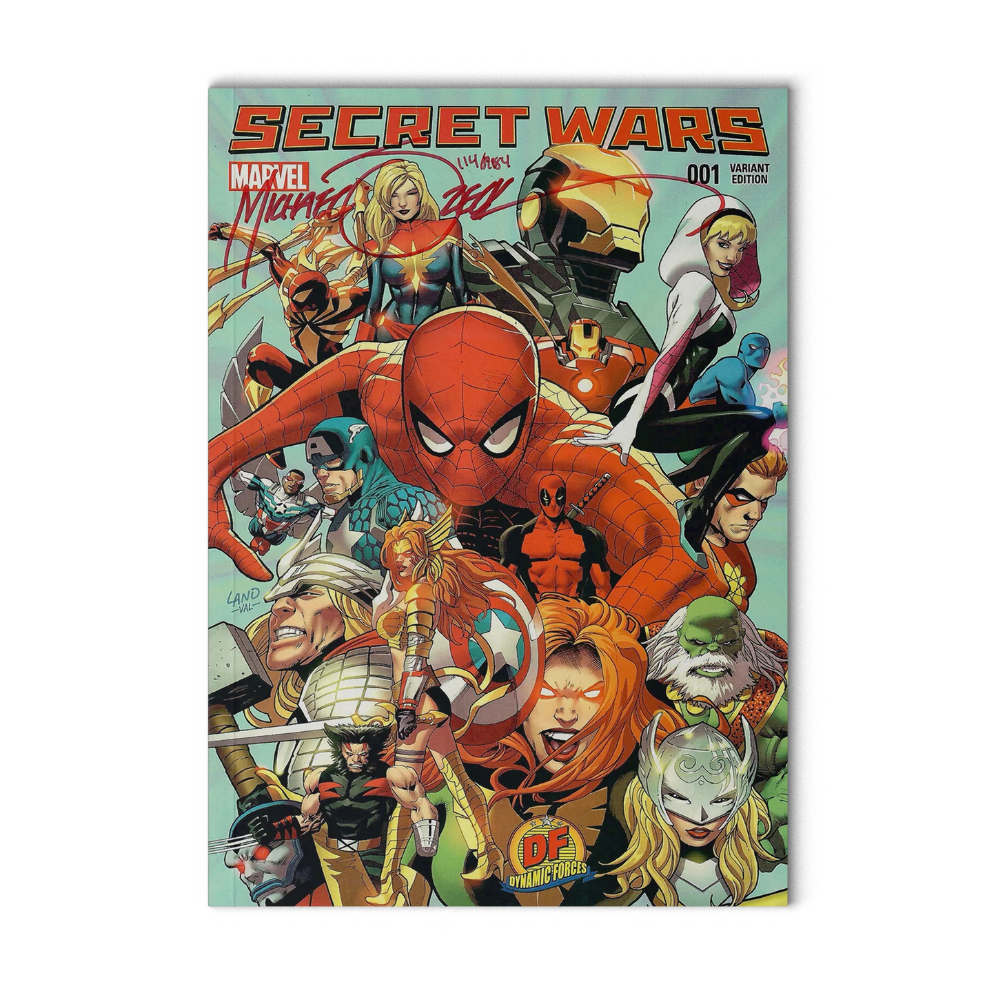 Secret Wars 001 - Dynamic Forces Variant - 2015 - Marvel Comic Book - Signed by Mike