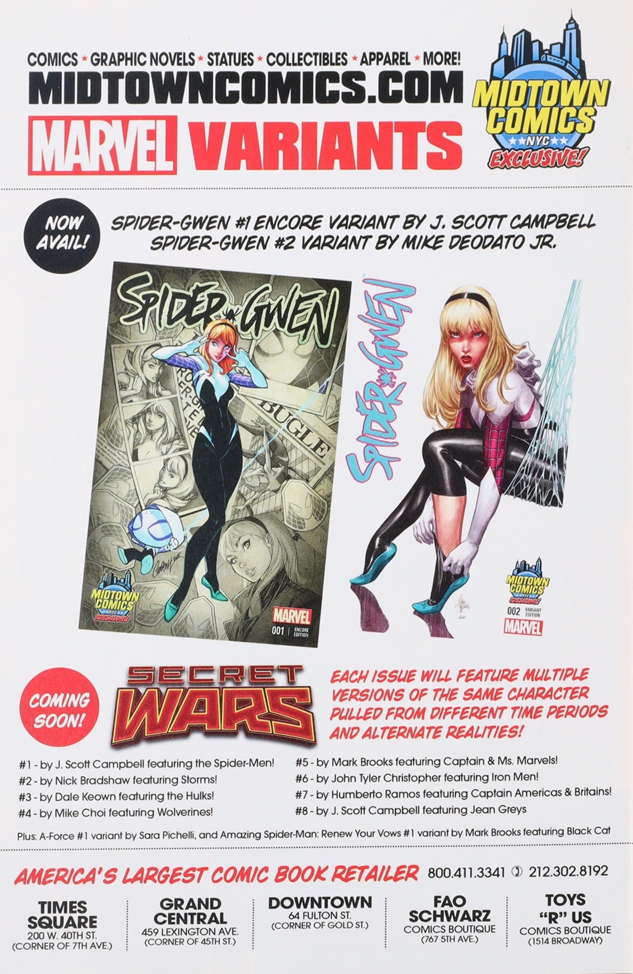 Secret Wars 001 Variant cover