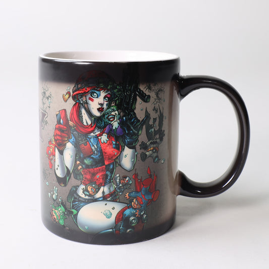 Morphing Mugs Harley vs the Justice League Exclusive Heat-Sensitive Mug