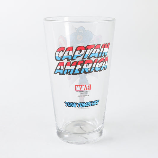 Toon Tumblers Captain America 16 oz Pint Glass