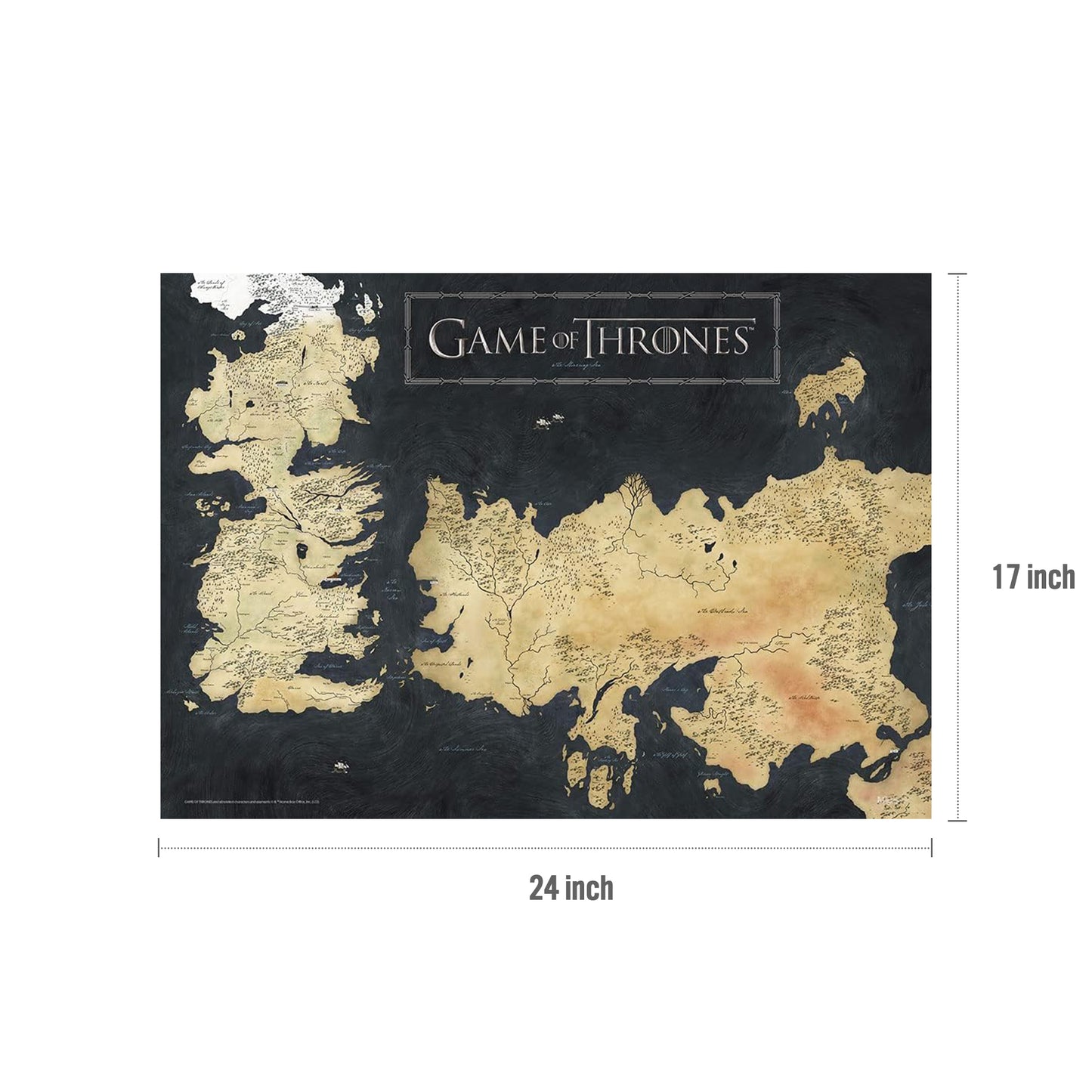 Trend Setters Game of Thrones "Westeros Map" MightyPrint Wall Art
