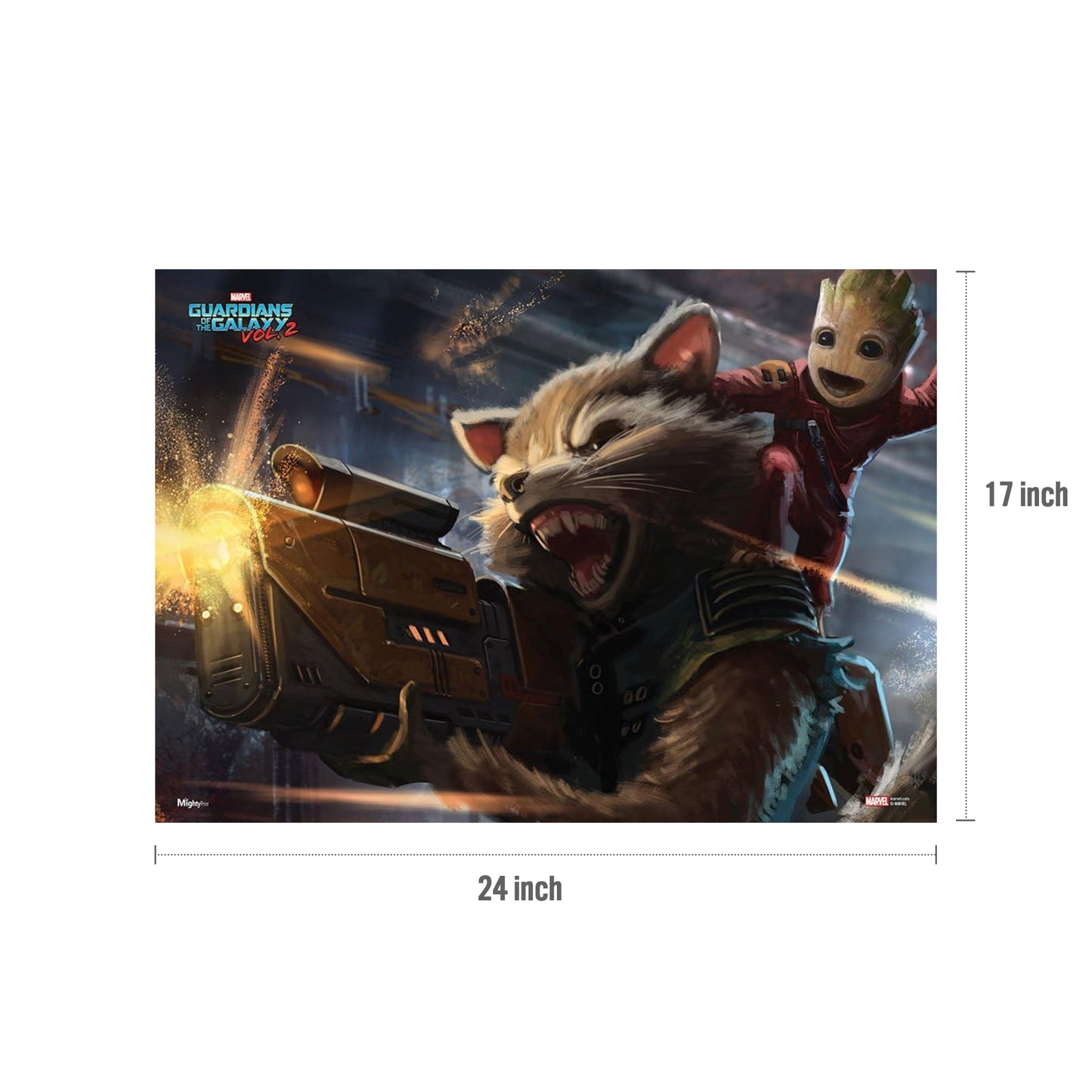 MightyPrint Guardians of the Galaxy Vol 2 (Rocket and Baby Groot) Next Generation Premium Poster