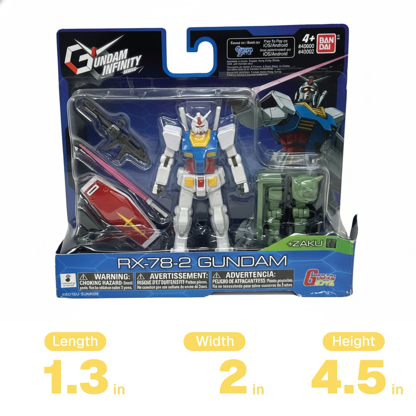 Bandai Gundam Infinity 4.5" RX-78-2 Gundamn Action Figure