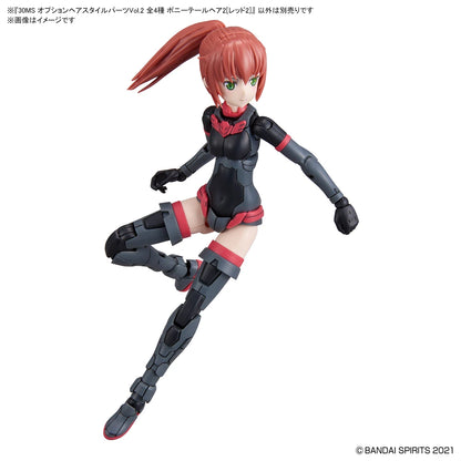 30MS Option Hair Style Parts Vol.2 All 4 Types Ponytail Hair 2 Red 2 Bandai