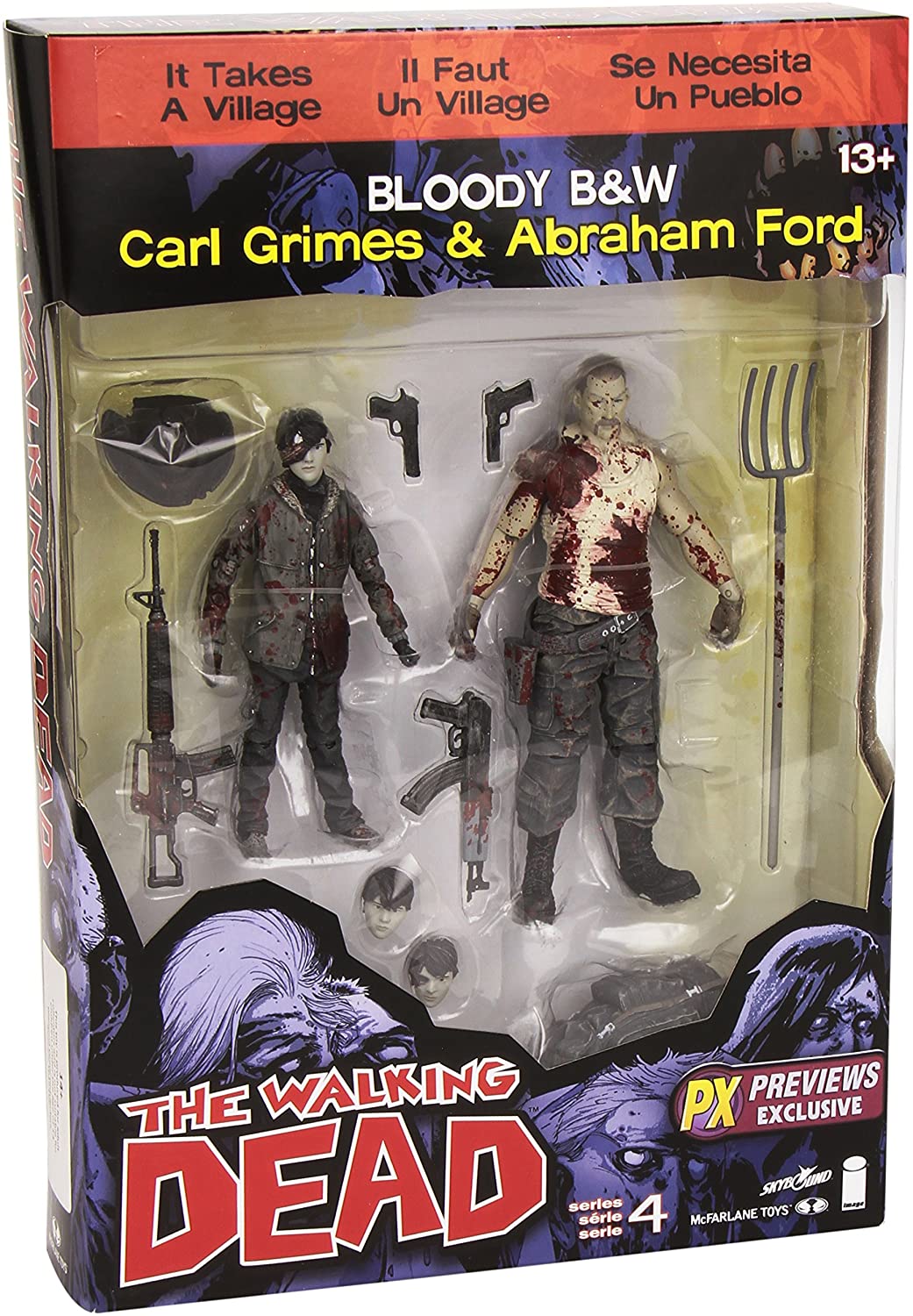 The Walking Dead - Bloody B&W - Carl Grimes and Abraham Ford - Series 4 - PX Previews Exclusive