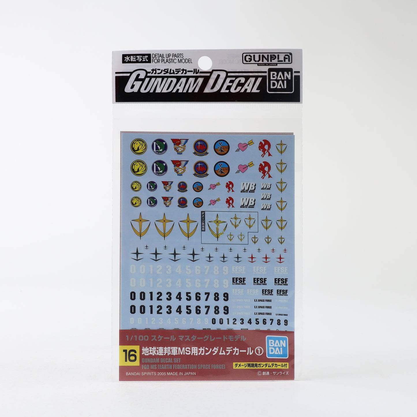Bandai Hobby Gundam Decals #GD-16 - For MS Earth Federation MG Model Kit