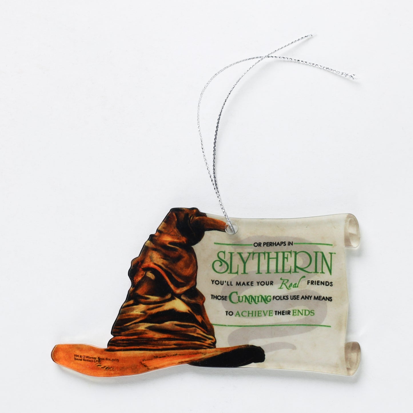 Harry Potter Sorting Hat - Slytherin - Shaped Acrylic Hanging Print Accessory with Hogwarts House Quote