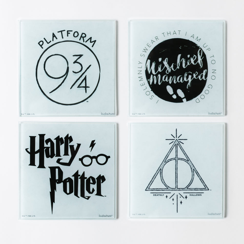 Trend Setters World of Harry Potter "Symbols" StarFire Prints Glass Coaster Set