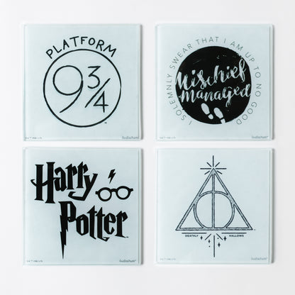 Trend Setters World of Harry Potter "Symbols" StarFire Prints Glass Coaster Set