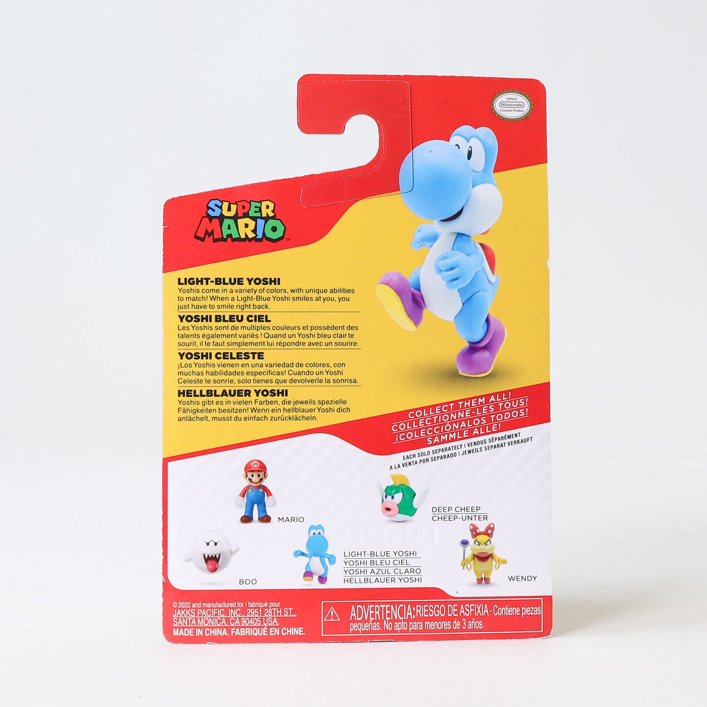 Jakks World of Nintendo: Super Mario 2.5-inch Action Figure (Wave 32) - Light Blue Yoshi