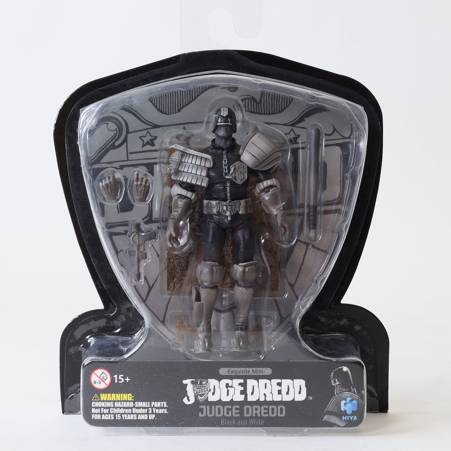Hiya Toys 2000 A.D. Comics - Judge Dredd (Black & White Ver.) 1/18 Scale Action Figure