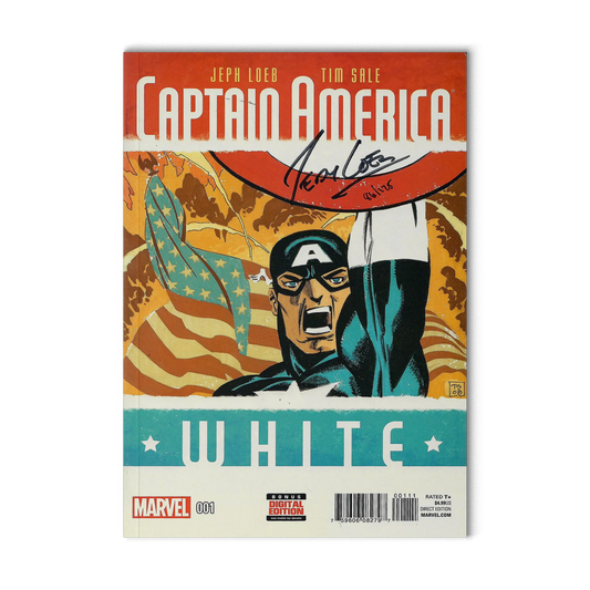 Captain America White 001(sigend by Jeph Loeb)