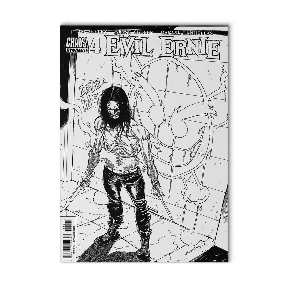Evil Ernie #4 (4D cover) (2014) Dynamite / Chaos! ~ Black & White variant cover
