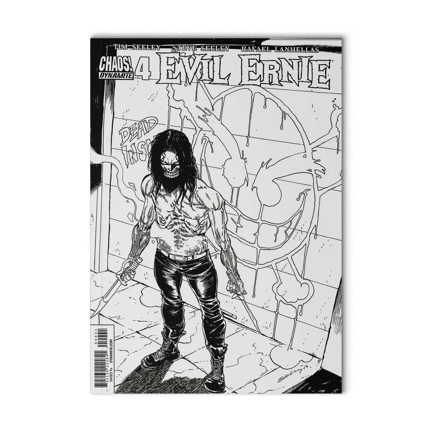 Evil Ernie #4 (4D cover) (2014) Dynamite / Chaos! ~ Black & White variant cover