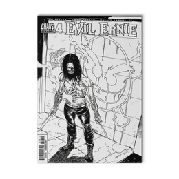 Evil Ernie #4 (4D cover) (2014) Dynamite / Chaos! ~ Black & White variant cover