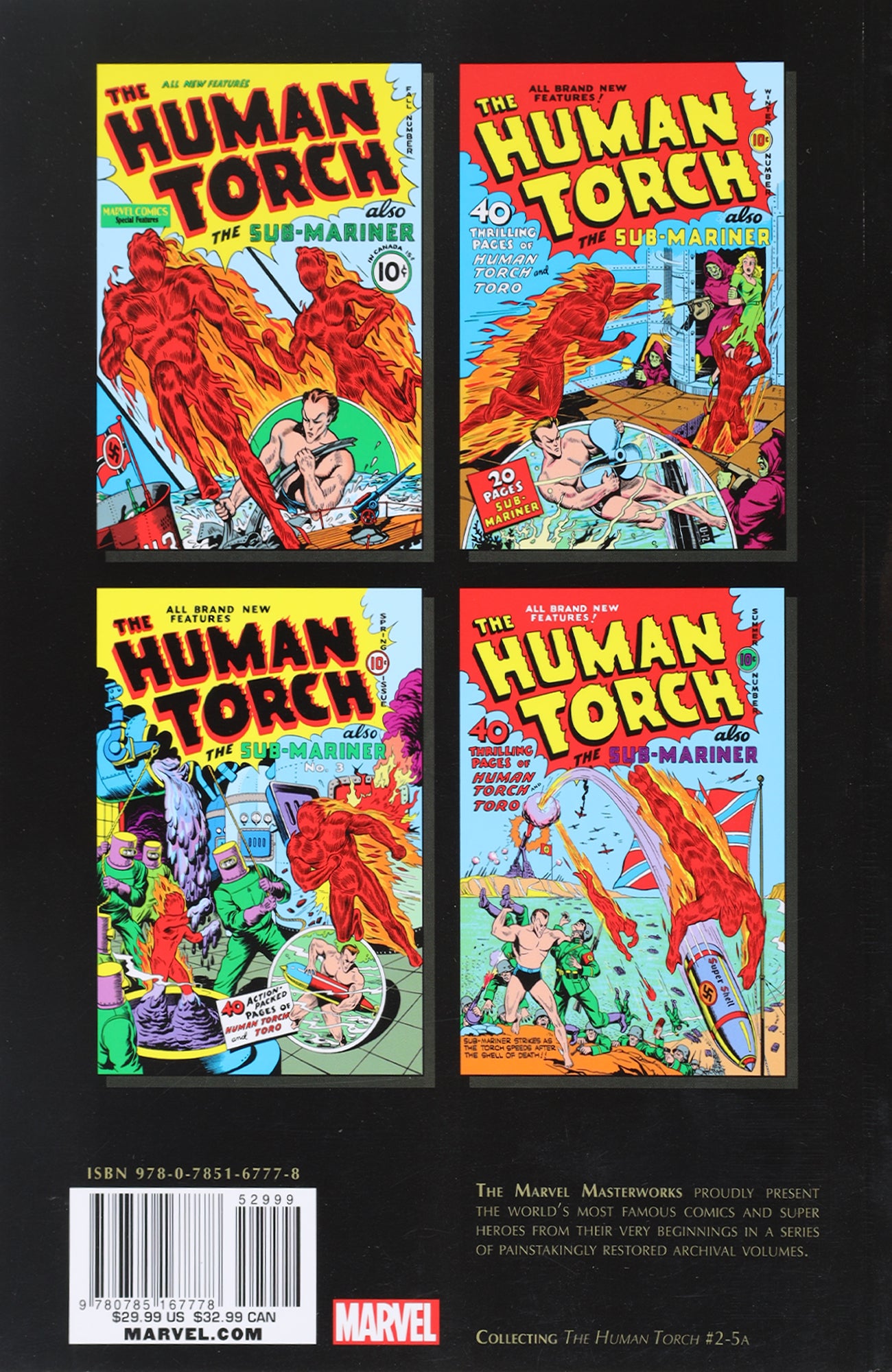 Vintage Comic Book Golden Age Human Torch Marvel Masterworks Carl Burgos