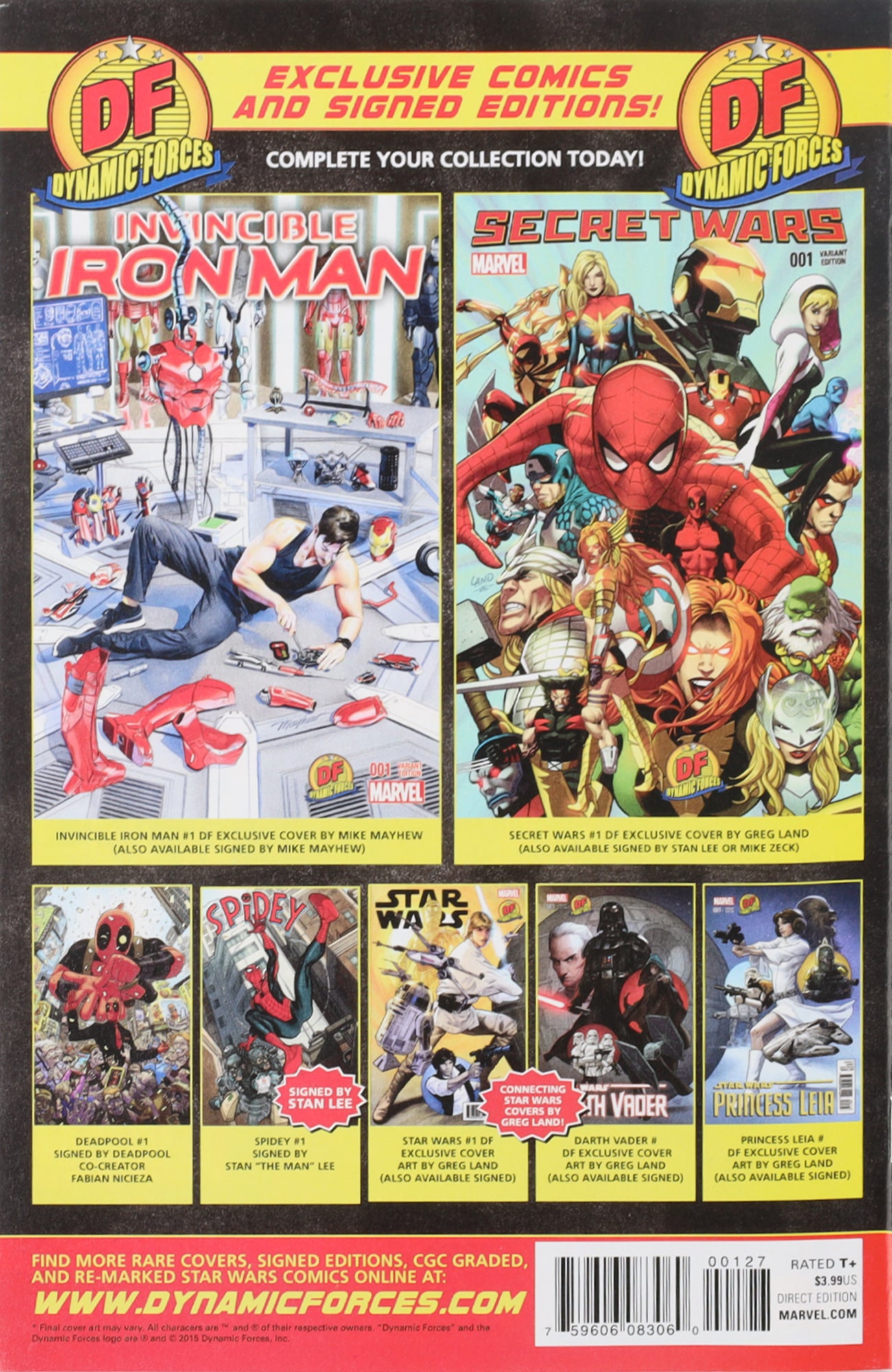 INVINCIBLE IRON MAN #1 DYNAMIC FORCES (Signed by Mike Mayhew)
