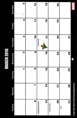 Marvel 2016 Calendar Comic Sized
