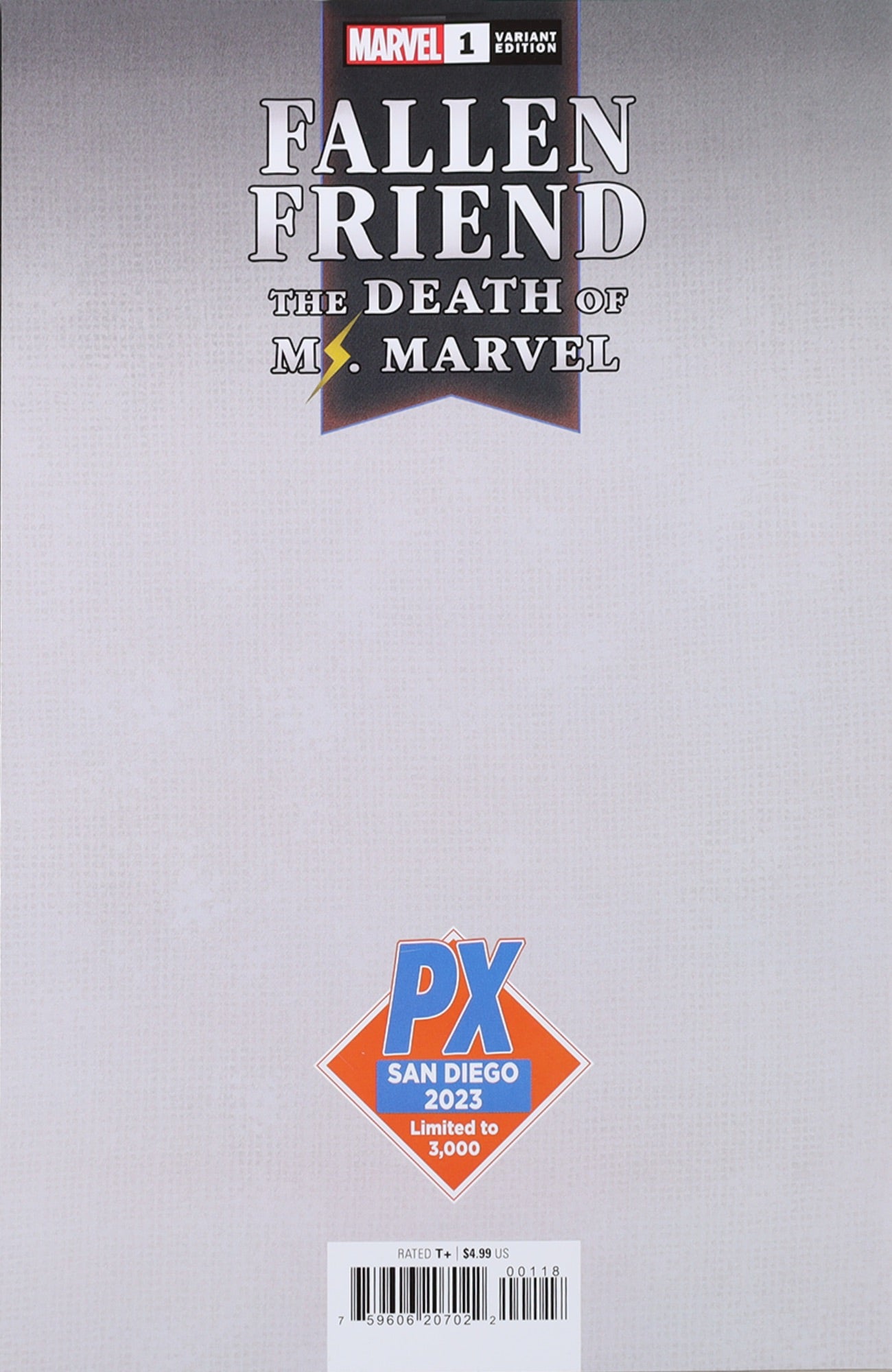 2023 MARVEL COMICS FALLEN FRIEND DEATH OF MS MARVEL #1 SDCC EXCLUSIVE VARIANT