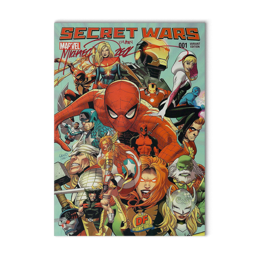 Secret Wars 001 - Dynamic Forces Variant - 2015 - Marvel Comic Book - Signed by Mike
