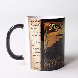Morphing Mugs Fantastic Beasts and Where to Find Them (Broom with a View) Heat-Sensitive Mug