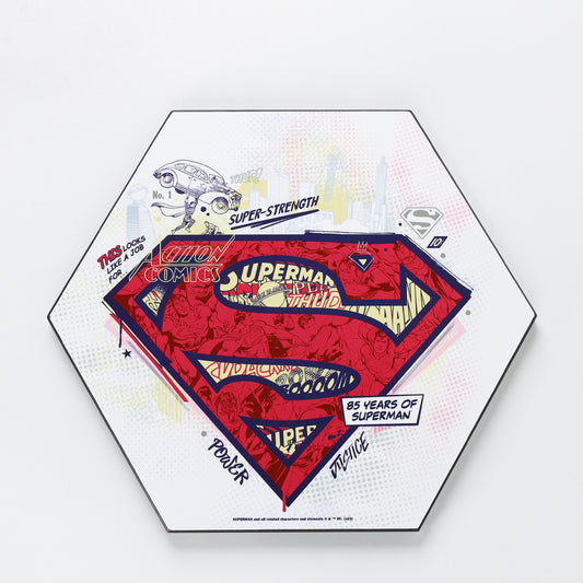 Trend Setters DC Comics "Superman 85th Anniversary Dots" Knexagon Wood Print wall art