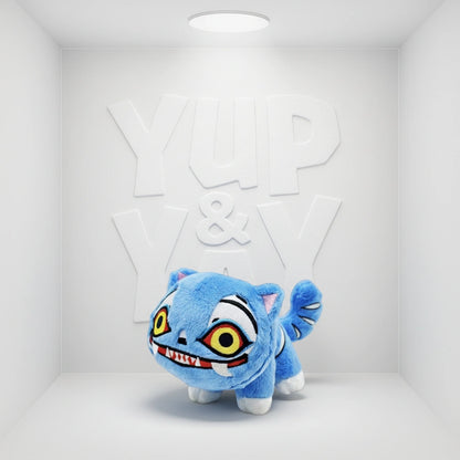 Derpy Blue Tiger Minhwa Plush Slippers