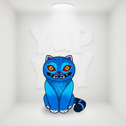 Derpy Blue Tiger Minhwa Plush Slippers