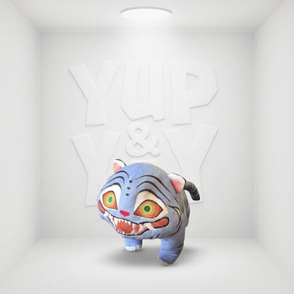 Derpy Blue Tiger Minhwa Plush - 7 Inch Collectible Stuffed Animal Light Blue (2nd Batch)