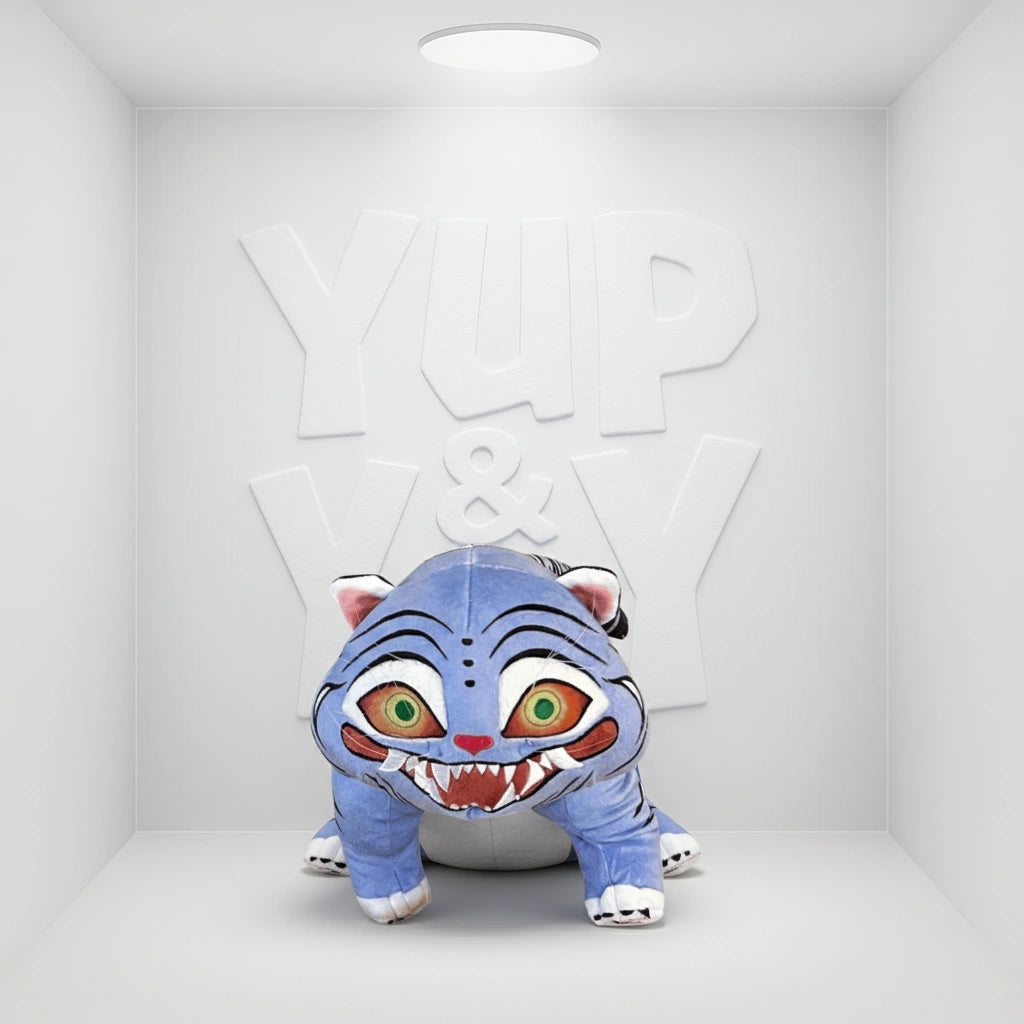 Derpy Blue Tiger Minhwa Plush - 7 Inch Collectible Stuffed Animal Sky Blue (1st Batch)