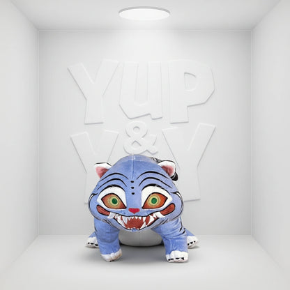 Derpy Blue Tiger Minhwa Plush - 7 Inch Collectible Stuffed Animal Sky Blue (1st Batch)