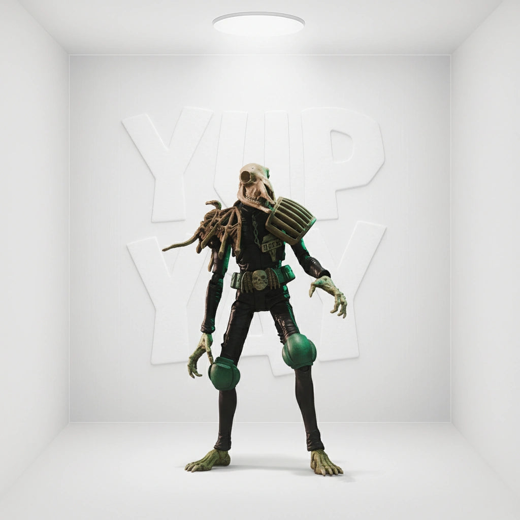 Hiya Toys 2000 A.D. Comics - Judge Mortis (Black & White Ver.) 1/18 Scale Action Figure