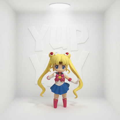 Sailor Moon 2 Inch Mini Figurine Crystal Figures For Girls Series - Chibo Moon