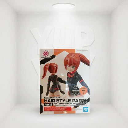 30MS Option Hair Style Parts Vol.2 All 4 Types Ponytail Hair 2 Red 2 Bandai