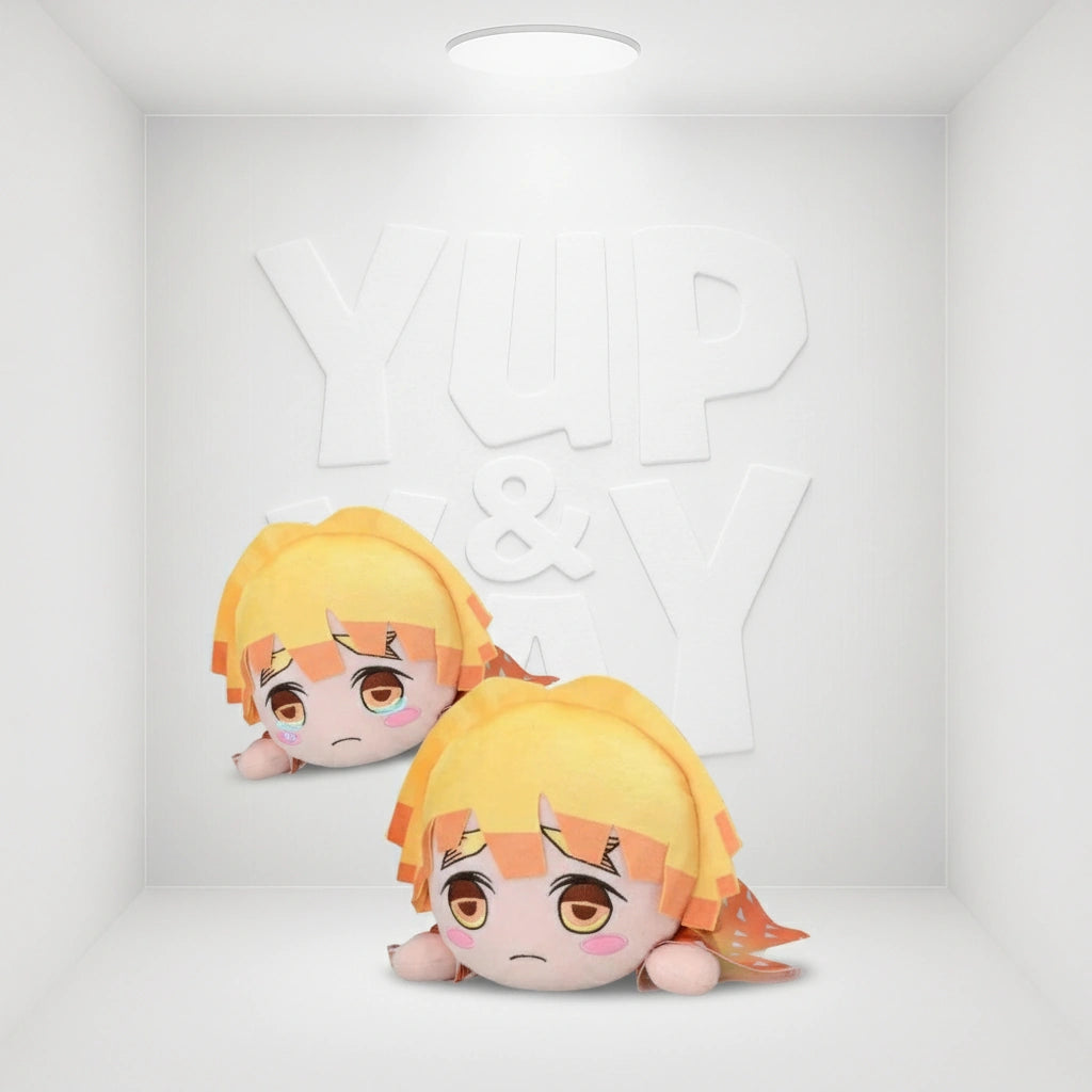 Demon slayer Kimetsu No Yaiba- SEGA Zenitsu Agatsuma Lying Down Plush (Mouth open vers.)