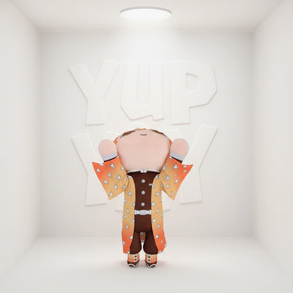 Demon slayer Kimetsu No Yaiba- SEGA Zenitsu Agatsuma Lying Down Plush (Mouth open vers.)