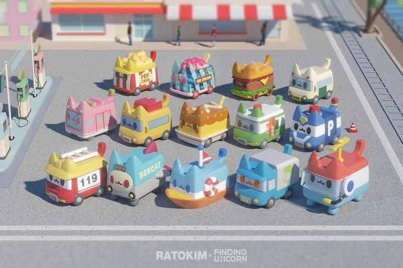 F.UN x RATOKIM Box Cat Transport Series Blind Box Display (New & Sealed Case of 12)