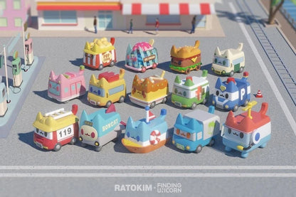 F.UN x RATOKIM Box Cat Transport Series Blind Box Display (New & Sealed Case of 12)