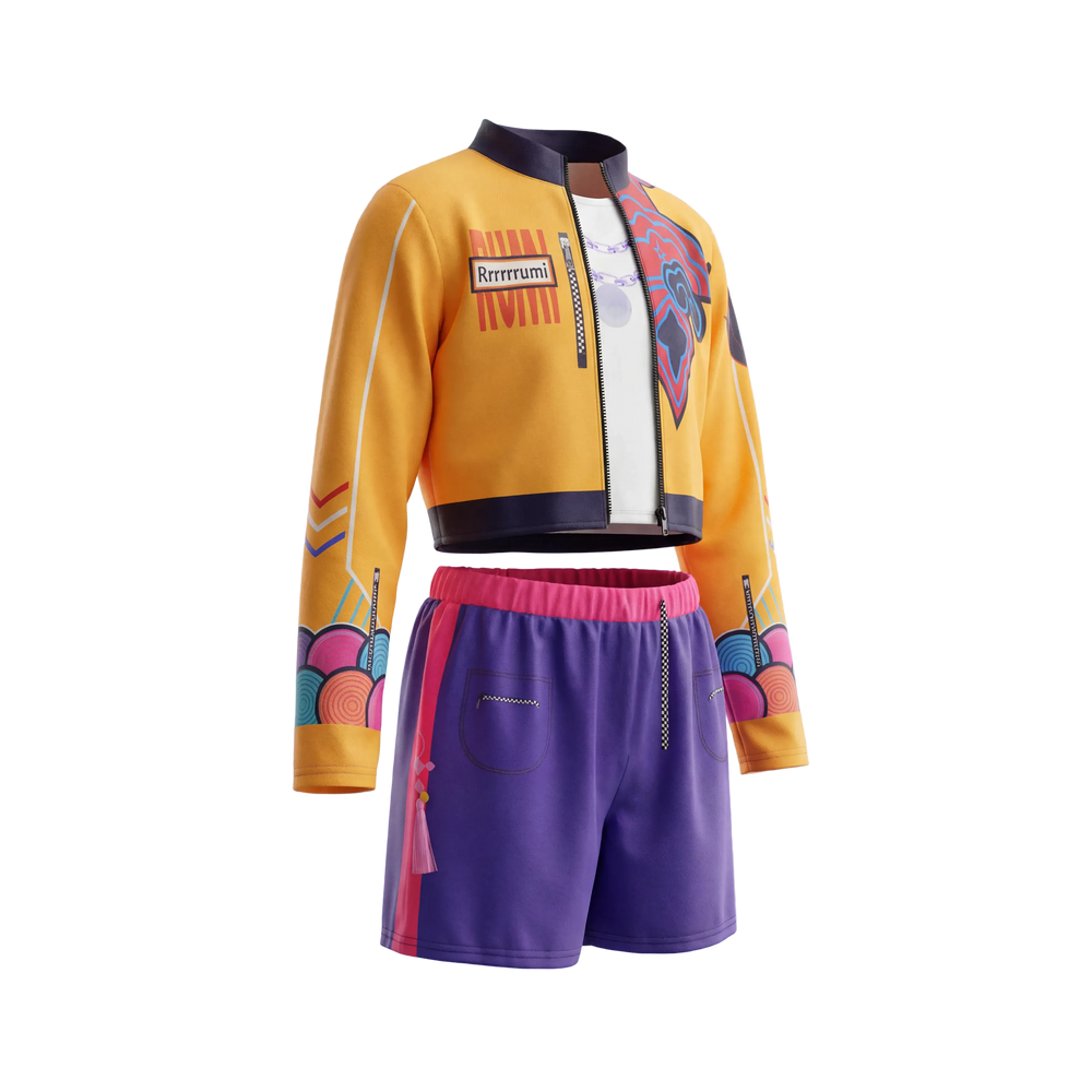 Girls K-Pop Demon Hunter Rumi Costume 3-Piece Set